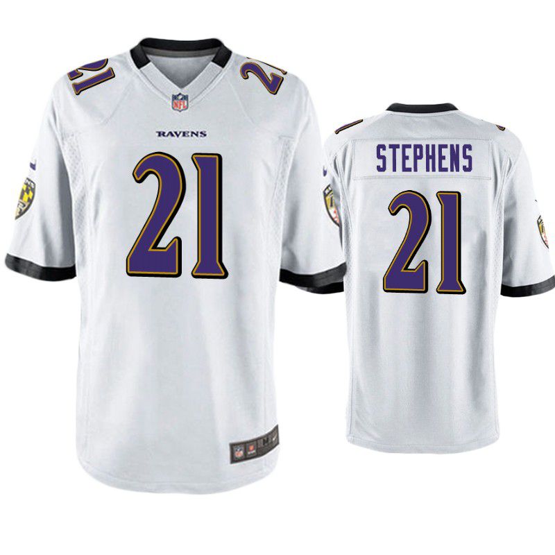 Men Baltimore Ravens #21 Brandon Stephens Nike White Game NFL Jersey